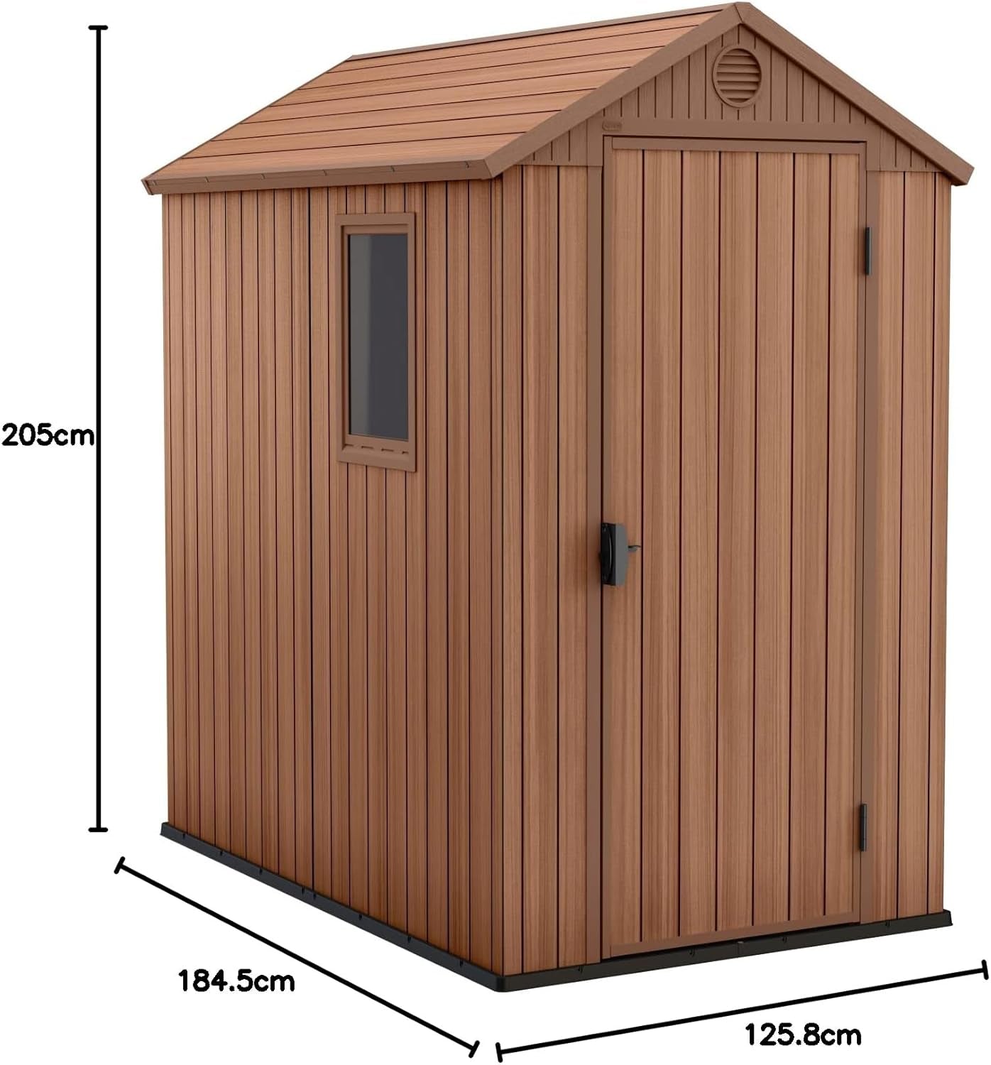 Abri de jardin Darwin 4X6 aspect bois naturel | Composite Evotech, résistant aux intempéries