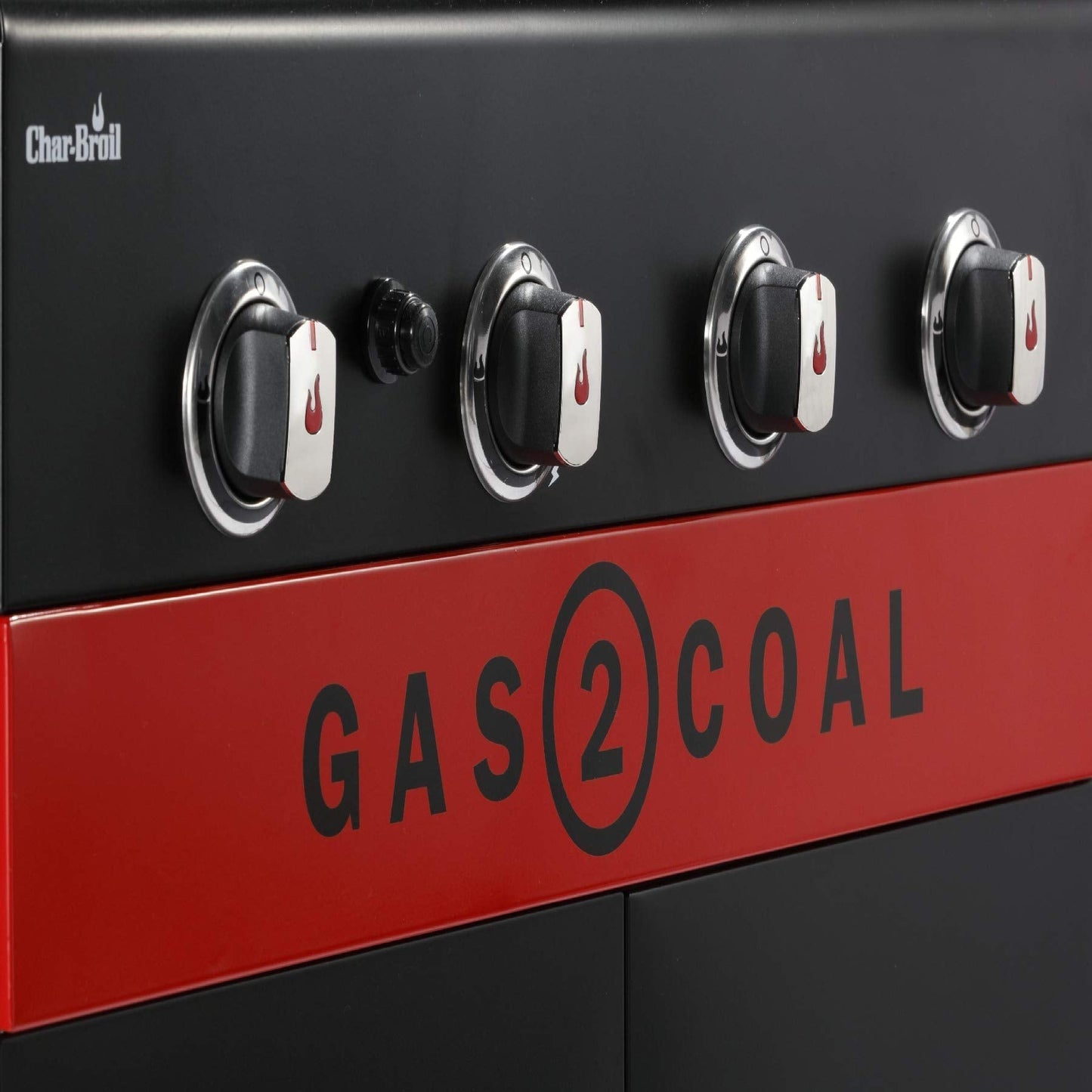 Barbecue hybride gaz et charbon de bois avec grilles en fonte et thermomètre