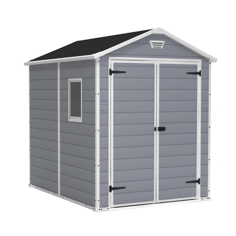 Abri de jardin en métal à toit double pente 1,83 m l. x 2,44 m P.