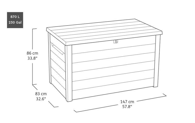 Keter Ontario, Coffre de Rangement, 870L
