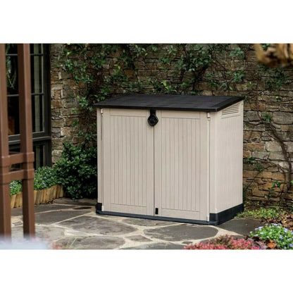 Keter Store It Out Midi Coffre de Rangement de Jardin Extérieur Verrouillable 880L - Beige/Marron