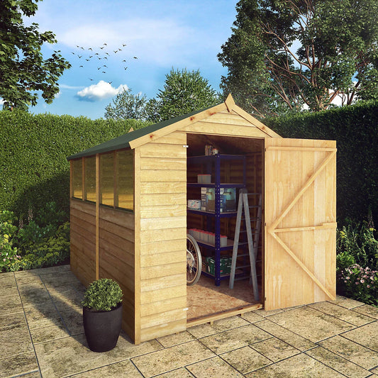 8×6 ft Apex Wooden Shed with floor & 4 windows