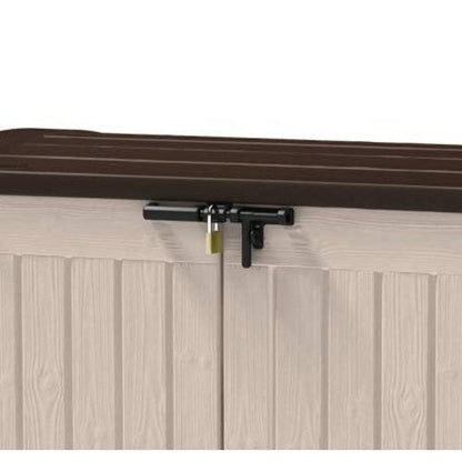 Abri de rangement extérieur Keter Store It Out Max 1200L pour jardin et poubelles à roulettes - Beige et marron