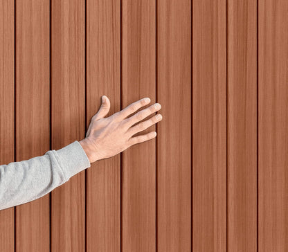 Abri de jardin Darwin 4X6 aspect bois naturel | Composite Evotech, résistant aux intempéries