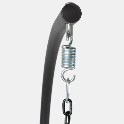 Fauteuil suspendu œuf avec support, coussin et panier en rotin pliable