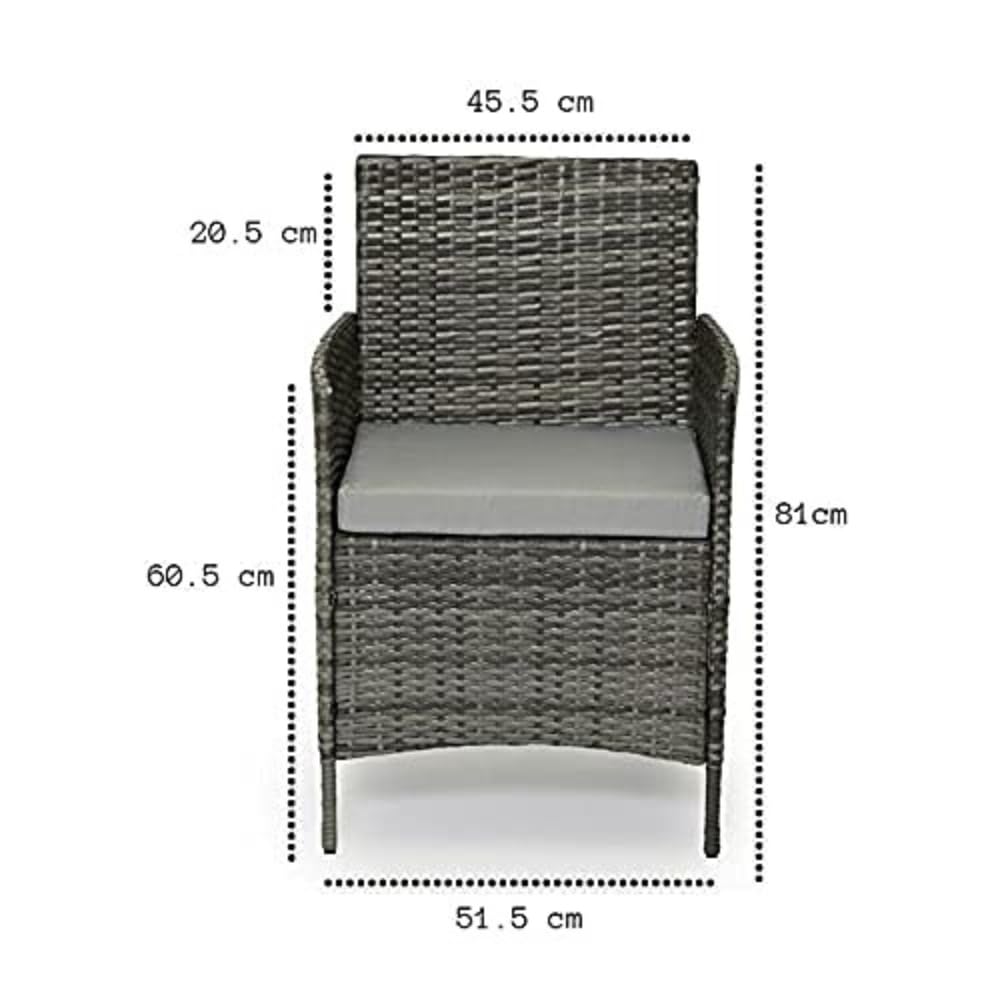 Salon de jardin 4 places en rotin avec table basse et coussins