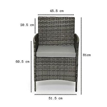 Salon de jardin 4 places en rotin avec table basse et coussins