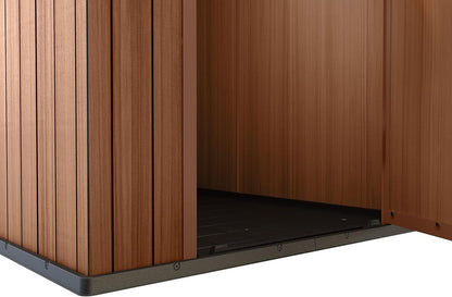 Abri de jardin Darwin 4X6 aspect bois naturel | Composite Evotech, résistant aux intempéries