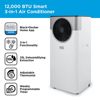 Climatiseur portable intelligent avec fonctions 3-en-1 : refroidissement, ventilation et déshumidification