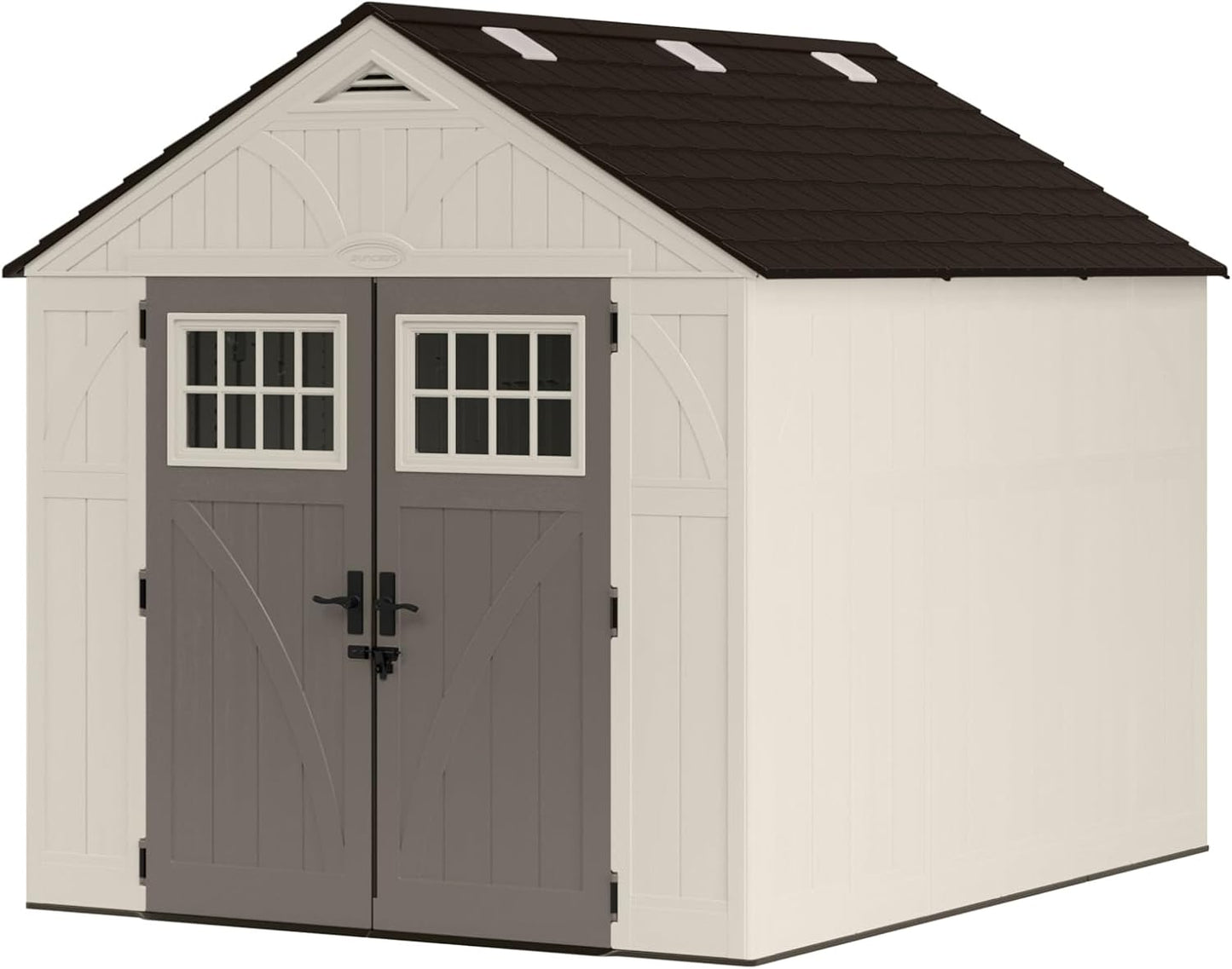 Abri de jardin d'extérieur en résine Suncast BMS8100 Tremont 2,4 m x 3 m avec puits de lumière