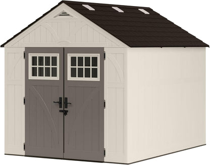 Abri de jardin d'extérieur en résine Suncast BMS8100 Tremont 2,4 m x 3 m avec puits de lumière