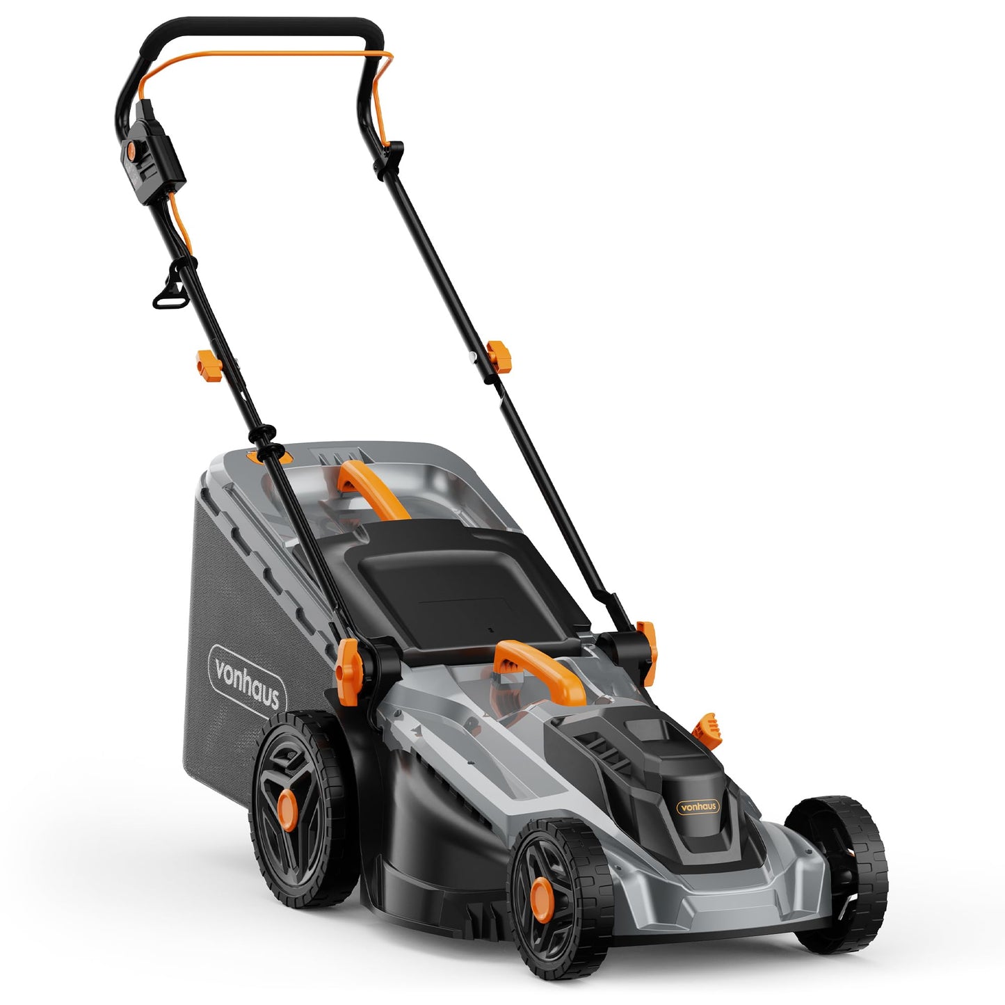 Tondeuse à gazon électrique 1600W avec bac de ramassage 42L et hauteurs de coupe réglables