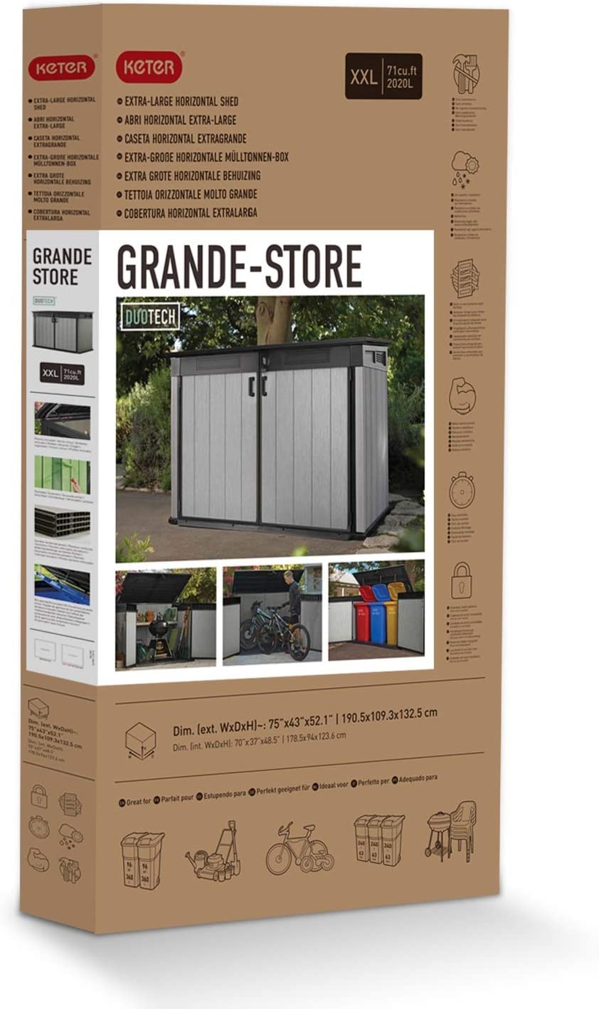Abri de jardin Keter Grande Store 2020L – Gris, conception Duotech robuste