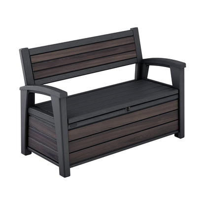 Banc de rangement d'extérieur de jardin 227 L avec rangement intégré et 2 places assises