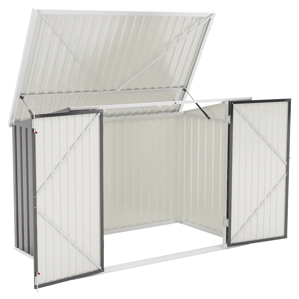 Abri de jardin en acier verrouillable 7x3 pieds anthracite/vert/gris