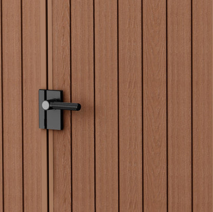 Abri de jardin Darwin 4X6 aspect bois naturel | Composite Evotech, résistant aux intempéries