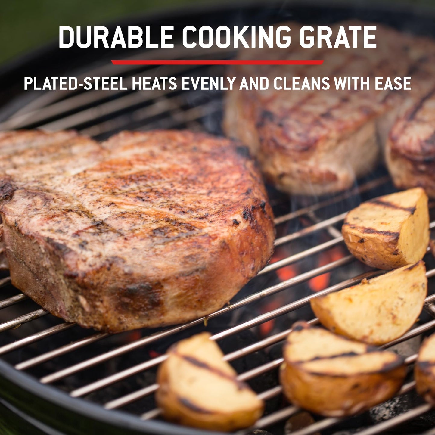 Barbecue boule charbon de bois 57cm avec thermomètre de couvercle et système de nettoyage One-Touch