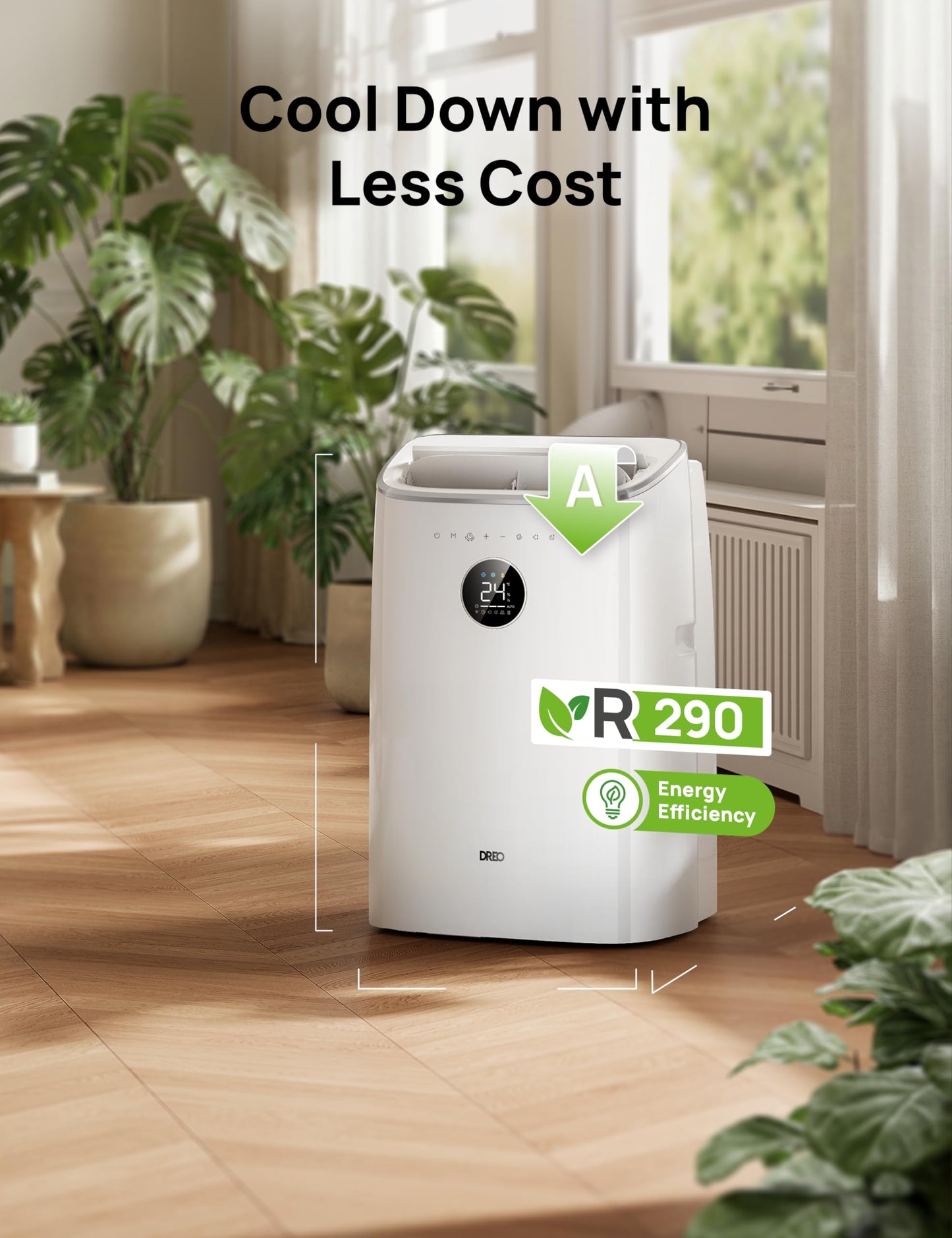 Climatiseur intelligent et portable avec modes refroidissement, ventilateur et déshumidificateur