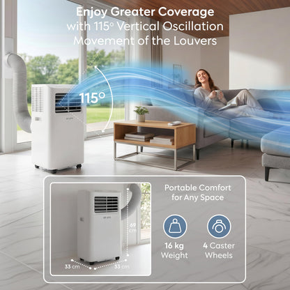 Climatiseur portatif intelligent 4-en-1 avec contrôle Wi-Fi et kit de fenêtre