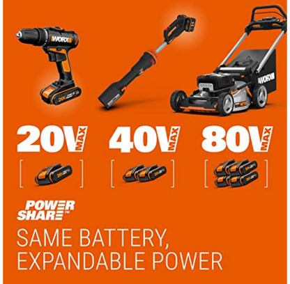 Tondeuse à gazon sans fil 40V avec batteries, chargeur et conception de coupe-bordures