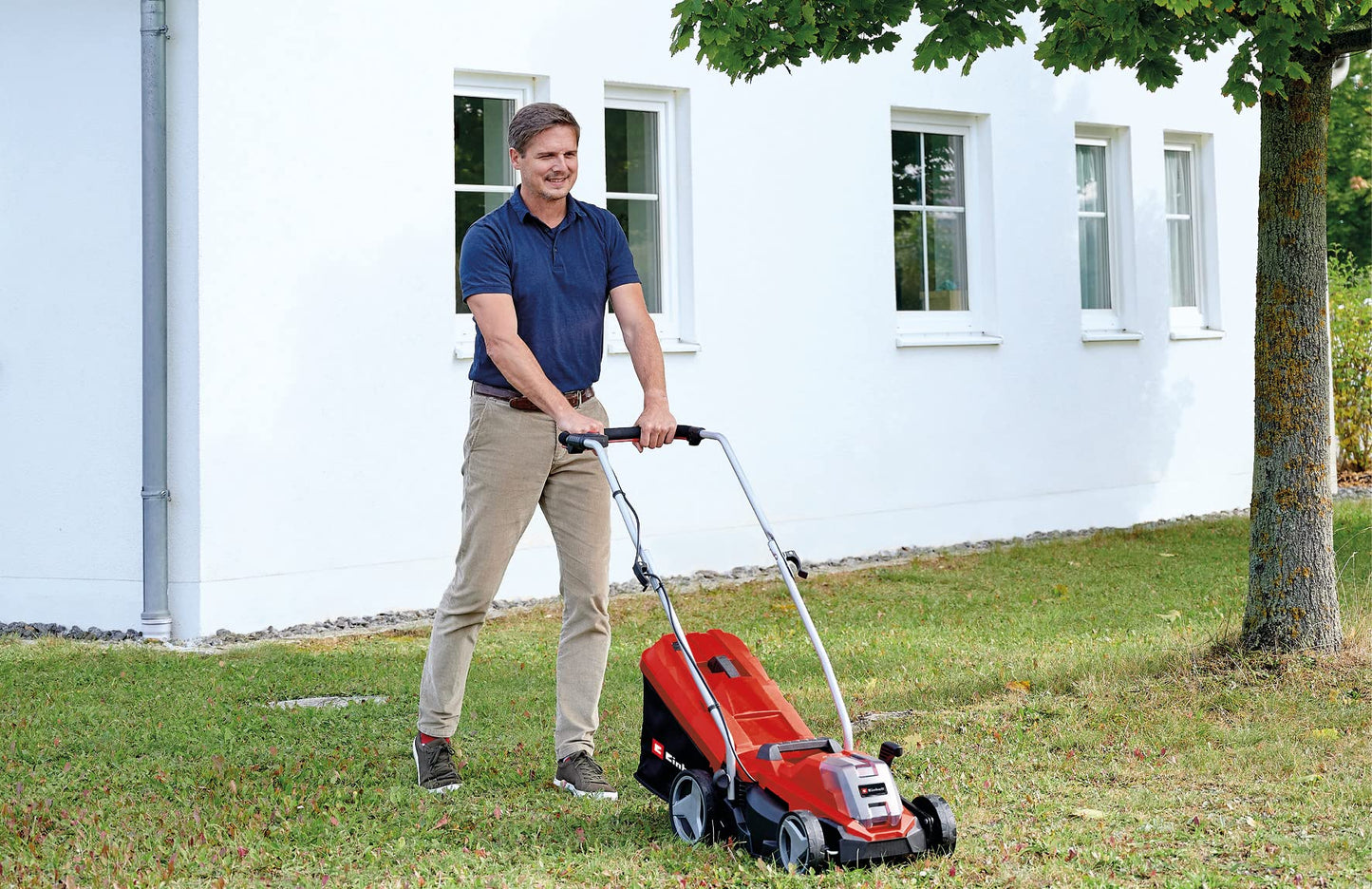 Tondeuse à gazon sans fil 18 V avec moteur sans balais, batterie et hauteurs de coupe réglables