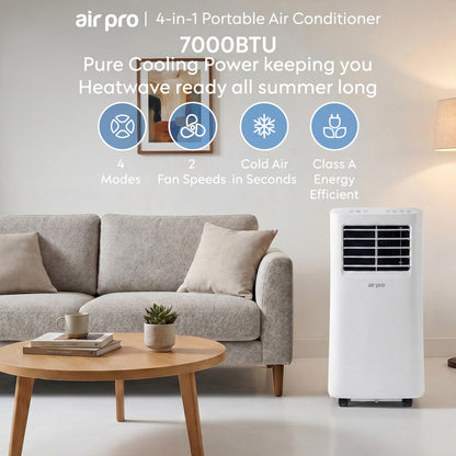 Climatiseur portatif intelligent 4-en-1 avec contrôle Wi-Fi et kit de fenêtre