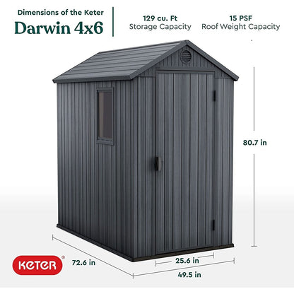 Abri de jardin Keter Darwin 1,8 x 1,2 m - Gris