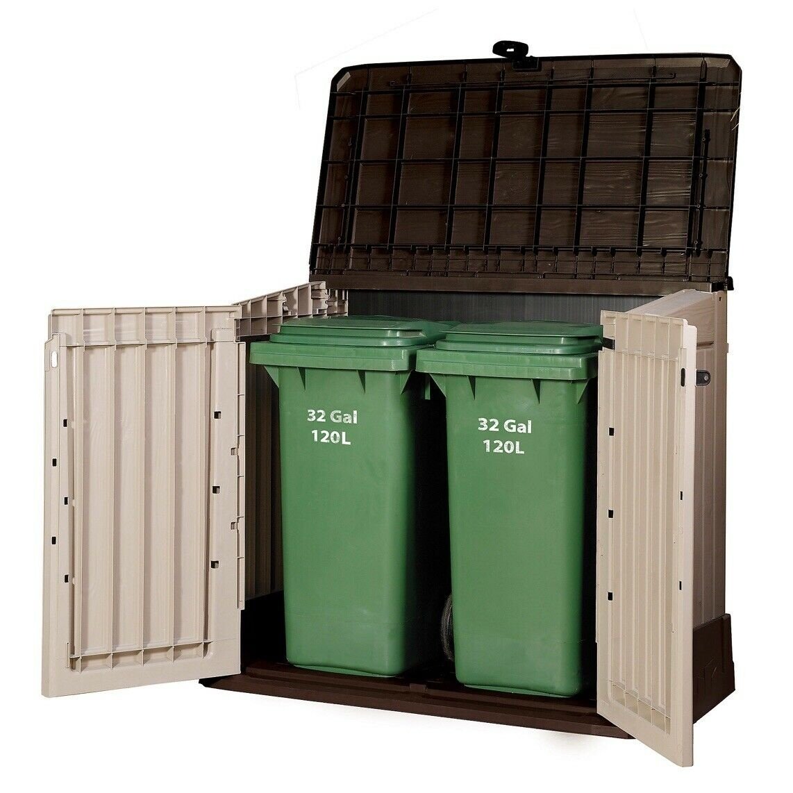 Keter Store It Out Midi Coffre de Rangement de Jardin Extérieur Verrouillable 880L - Beige/Marron