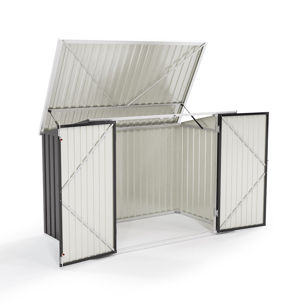 Abri de jardin en acier verrouillable 7x3 pieds anthracite/vert/gris