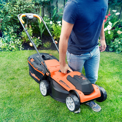 Tondeuse à gazon sans fil 24V avec batterie, chargeur rapide et rouleau arrière