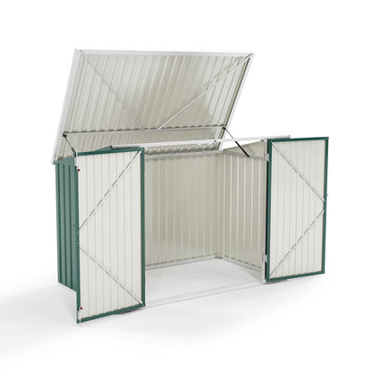 Abri de jardin en acier verrouillable 7x3 pieds anthracite/vert/gris
