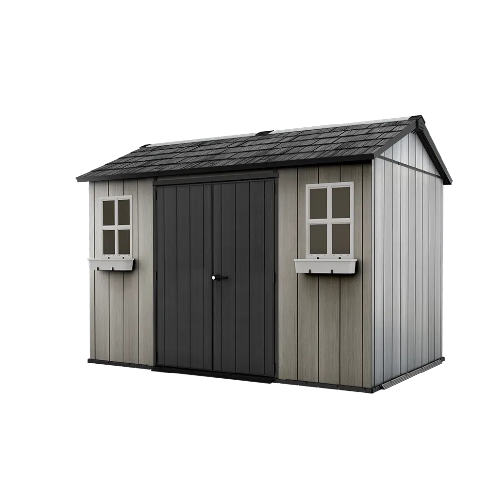 Abri de jardin Keter Oakland en résine grise de 3,35 x 2,28 m