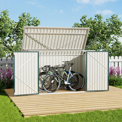 Abri de jardin en acier verrouillable 7x3 pieds anthracite/vert/gris