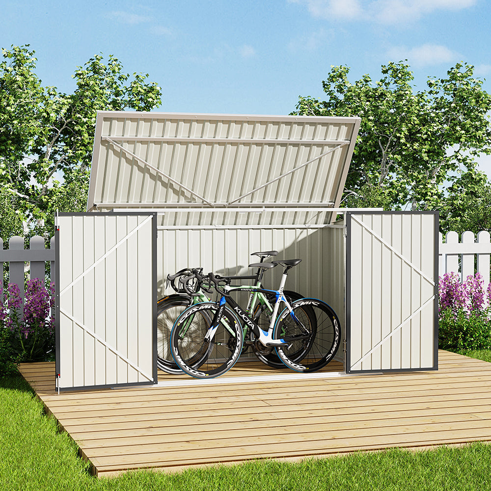 Abri de jardin en acier verrouillable 7x3 pieds anthracite/vert/gris