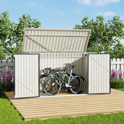 Abri de jardin en acier verrouillable 7x3 pieds anthracite/vert/gris