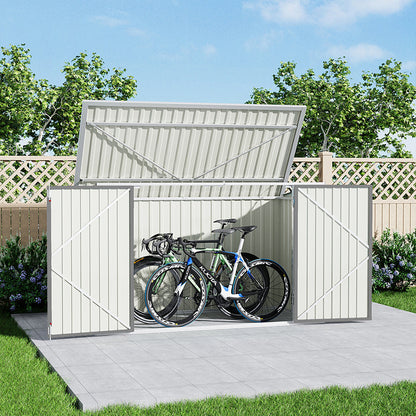 Abri de jardin en acier verrouillable 7x3 pieds anthracite/vert/gris