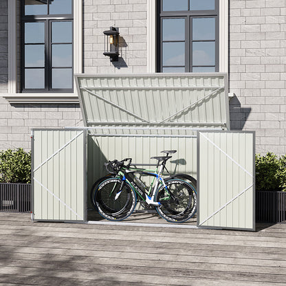 Abri de jardin en acier verrouillable 7x3 pieds anthracite/vert/gris