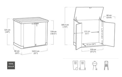 Keter Store It Out Max Coffre de Rangement 1200L – Vert Foncé