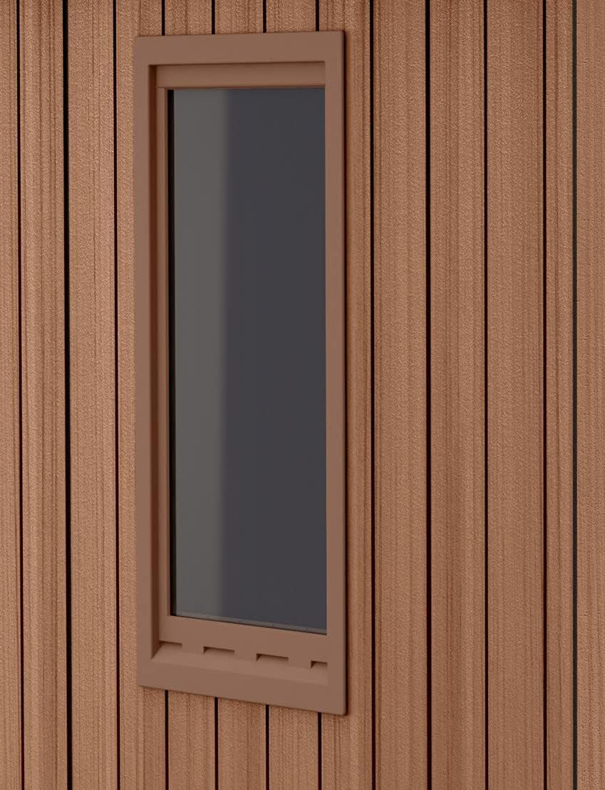 Abri de jardin Darwin 4X6 aspect bois naturel | Composite Evotech, résistant aux intempéries