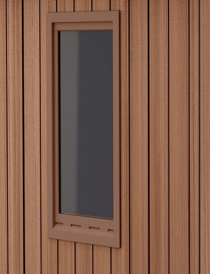 Abri de jardin Darwin 4X6 aspect bois naturel | Composite Evotech, résistant aux intempéries