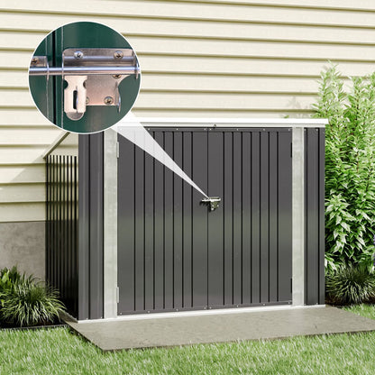 Abri de jardin en acier verrouillable 7x3 pieds anthracite/vert/gris