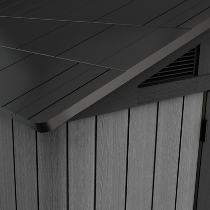 Abri de jardin Keter Stronghold 8x6 pi. en résine, aspect bois gris